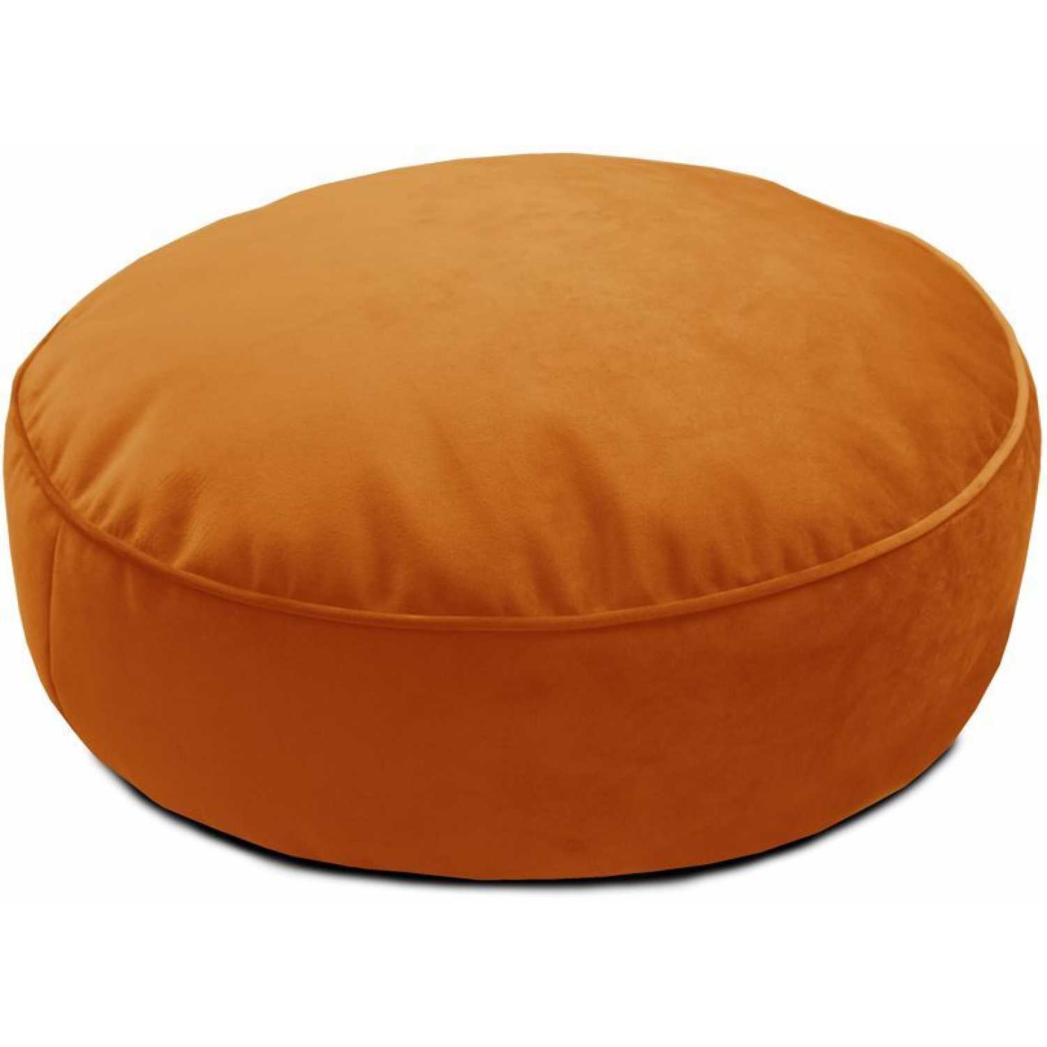 rucomfy Velvet Round Floor Cushion - Burnt Orange